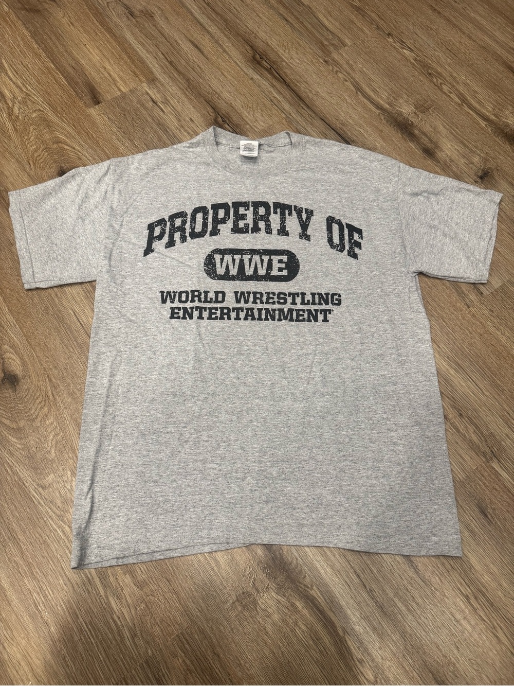 Y2K WWE 'Property Of' Gray Short Sleeve T-Shirt